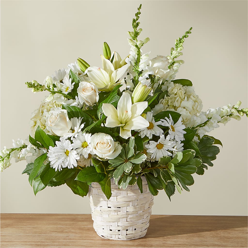 Ivory Elegance Floral Basket – A Little Bit Of Love, Hanover PA