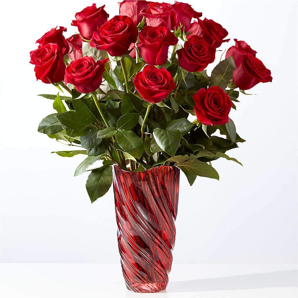 Classic Love Red Rose Bouquet with Luxe Swirl Vase – A Little Bit Of Love, Hanover PA