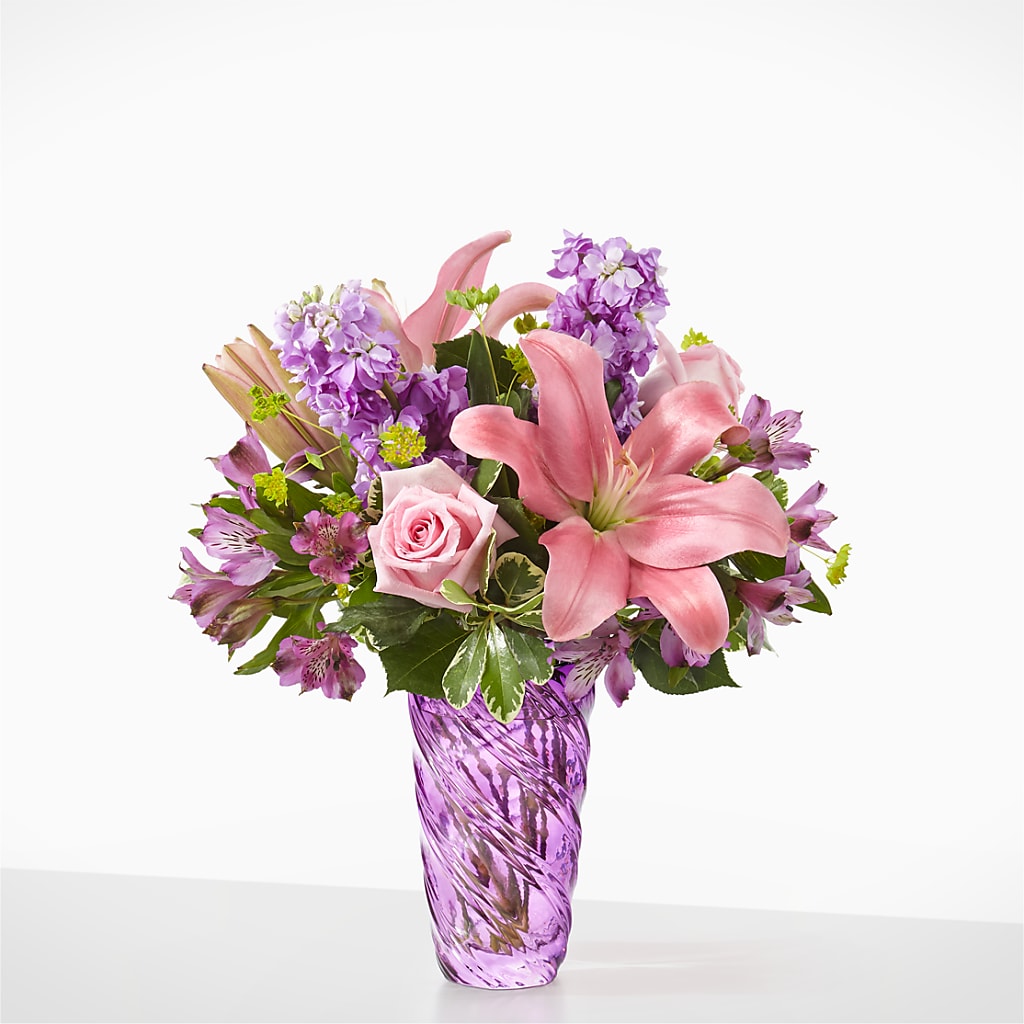 Precious Petals Bouquet with Luxe Swirl Vase – A Little Bit Of Love, Hanover PA