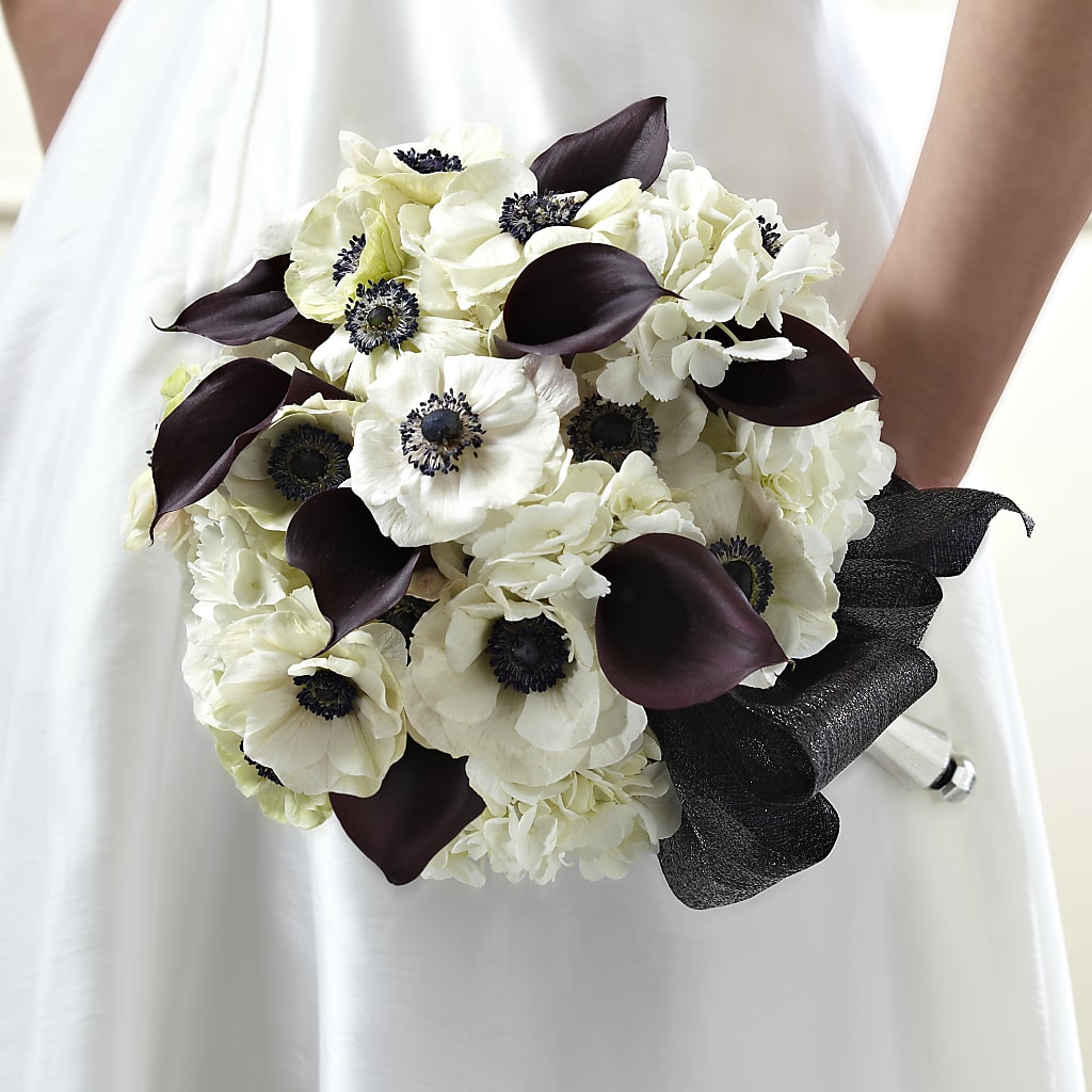 simple white lily bouquet To Have and To Hold Bouquet – white/black flower arrangement | Hanover, PA