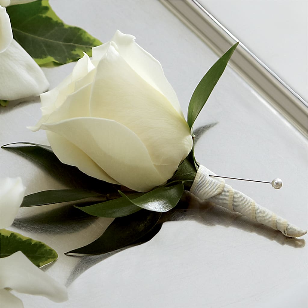 White Rose Boutonniere – A Little Bit Of Love, Hanover PA