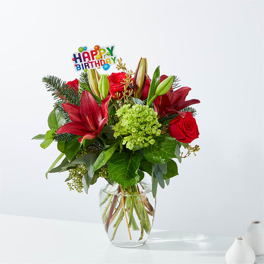 Merry Days Bouquet & Happy Birthday Topper