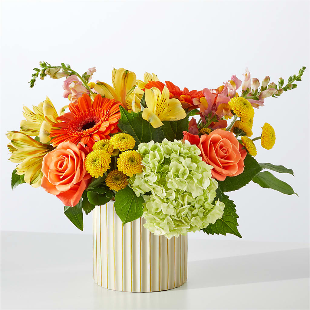 Autumn Sunshine Bouquet with Ivory Vase –  A Little Bit Of Love, Hanover PA