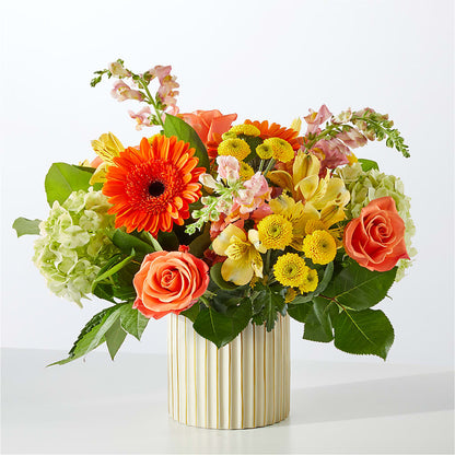 Autumn Sunshine Bouquet with Ivory Vase –  A Little Bit Of Love, Hanover PA
