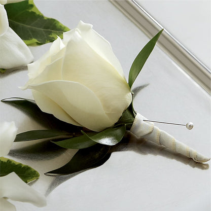 White Rose Boutonniere –  A Little Bit Of Love, Hanover PA